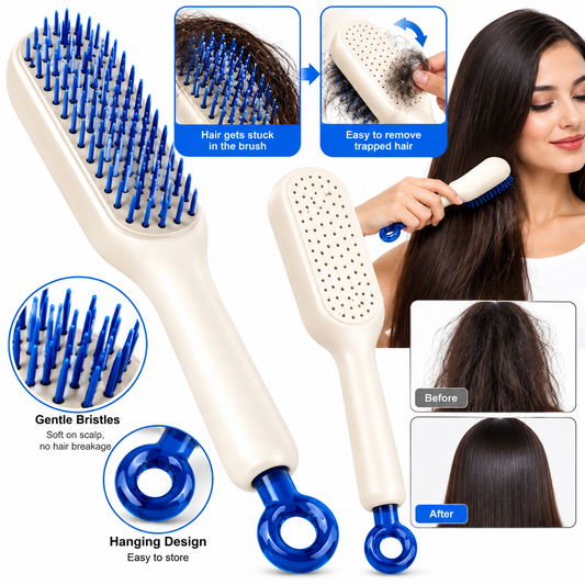 Self-Cleaning Hair Brush – Easy Hair Detangling & Hair Removal Brush
