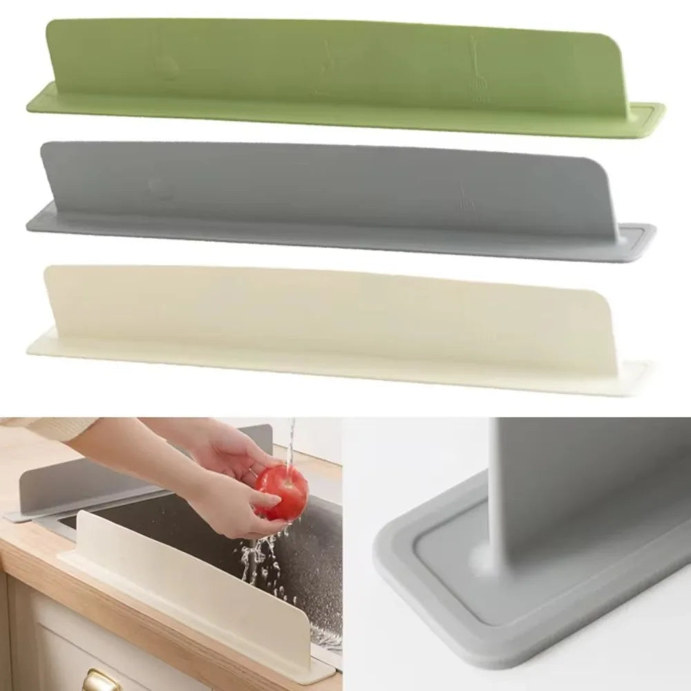 Silicone Sink Splash Guard with Suction Cup Oil & Water Baffle for Kitchen Sink