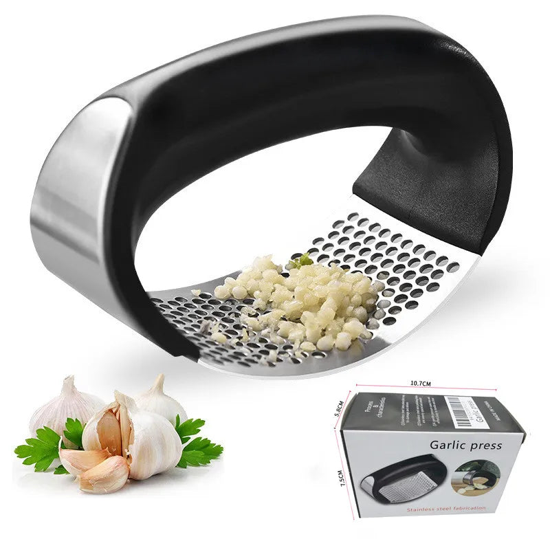 Premium Stainless Steel Garlic Press Crusher – Manual Garlic Mincer & Chopper | Kitchen Tool for Garlic, Fruits & Vegetables