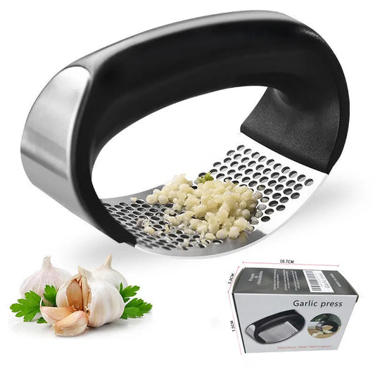 Premium Stainless Steel Garlic Press Crusher – Manual Garlic Mincer & Chopper | Kitchen Tool for Garlic, Fruits & Vegetables