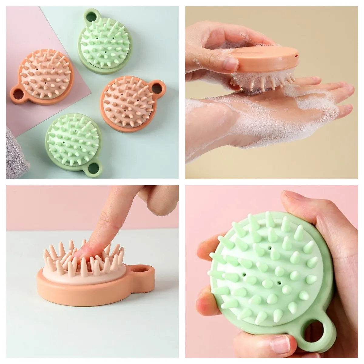 Silicone Scalp Hair Massager Comb – Bath & Shampoo Massage Brush for Relaxation & Acupressure