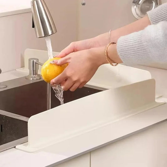 Silicone Sink Splash Guard with Suction Cup Oil & Water Baffle for Kitchen Sink