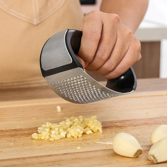 Premium Stainless Steel Garlic Press Crusher – Manual Garlic Mincer & Chopper | Kitchen Tool for Garlic, Fruits & Vegetables