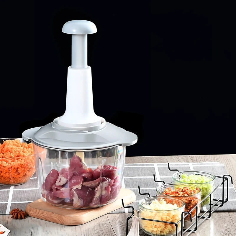 1PC Manual Vegetable & Garlic Chopper – Press Type Food Processor | Meat Cutter, Mixer & Kitchen Food Grinder Tool