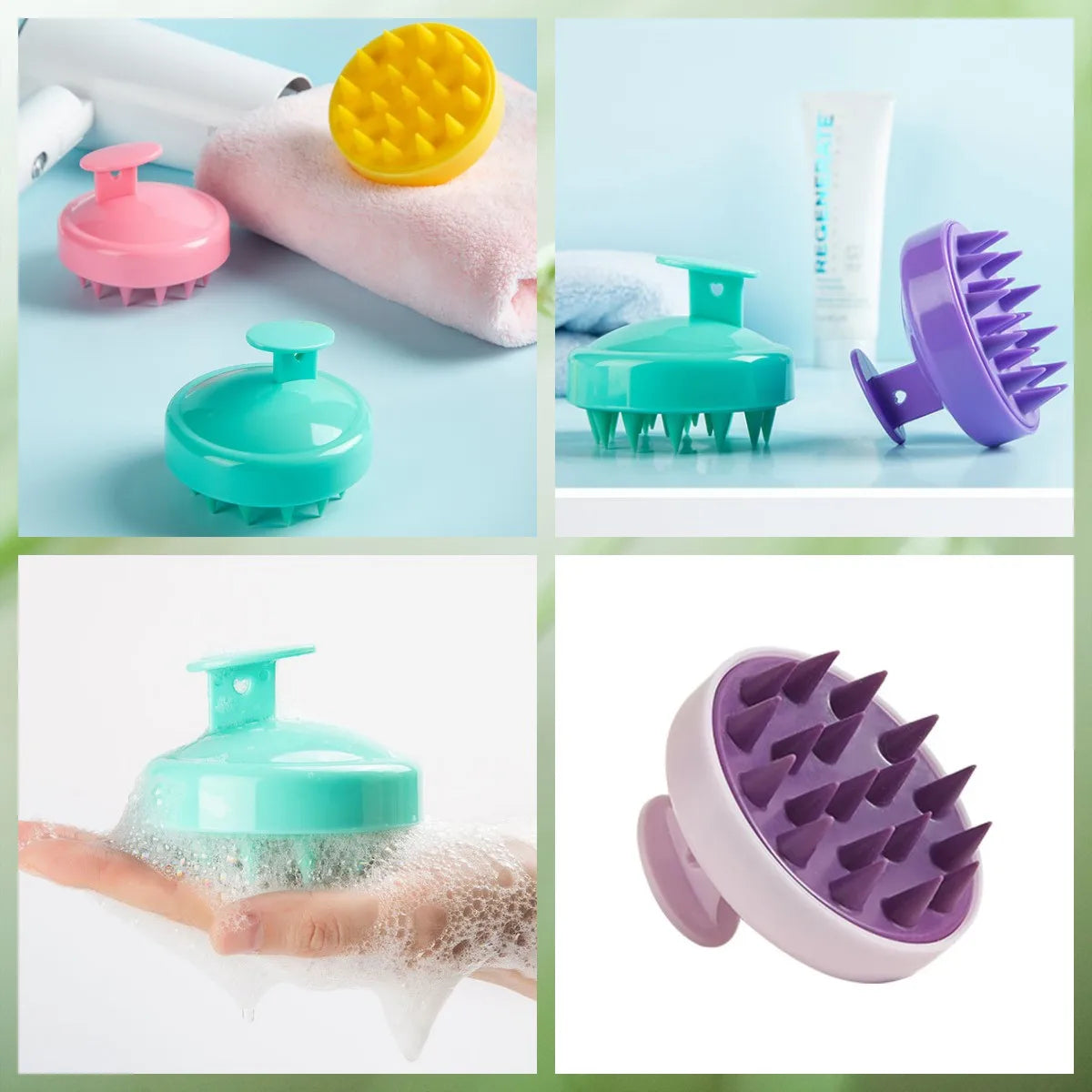 Silicone Scalp Hair Massager Comb – Bath & Shampoo Massage Brush for Relaxation & Acupressure