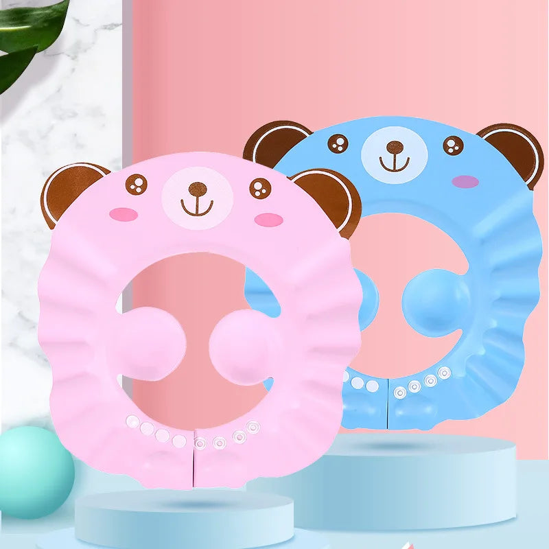 👶 Adjustable Baby Shower Cap – Soft Hair Wash Shampoo Hat for Kids | Ear & Eye Protection Bath Cap
