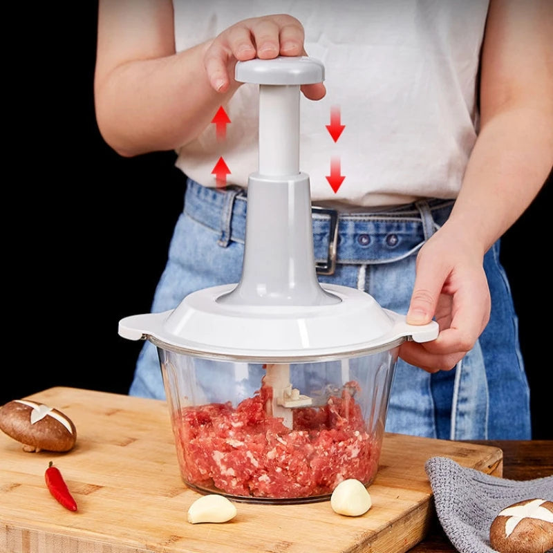 1PC Manual Vegetable & Garlic Chopper – Press Type Food Processor | Meat Cutter, Mixer & Kitchen Food Grinder Tool
