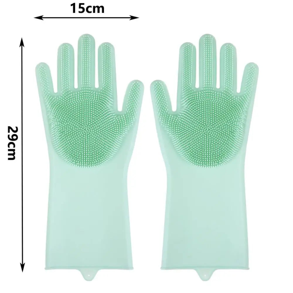 Silicone Dishwashing Cleaning Gloves – Thickened Anti-Slip Kitchen Cleaning Gloves for Dish Washing & Household Cleaning