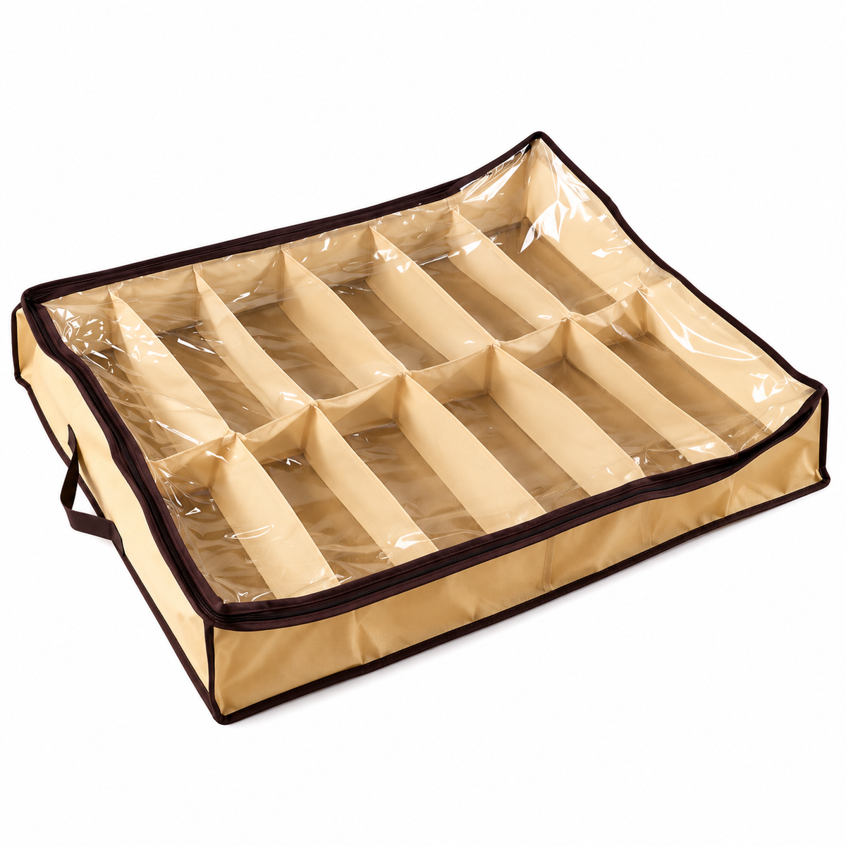 12-Grid Shoe Storage Box with Clear Dustproof Cover