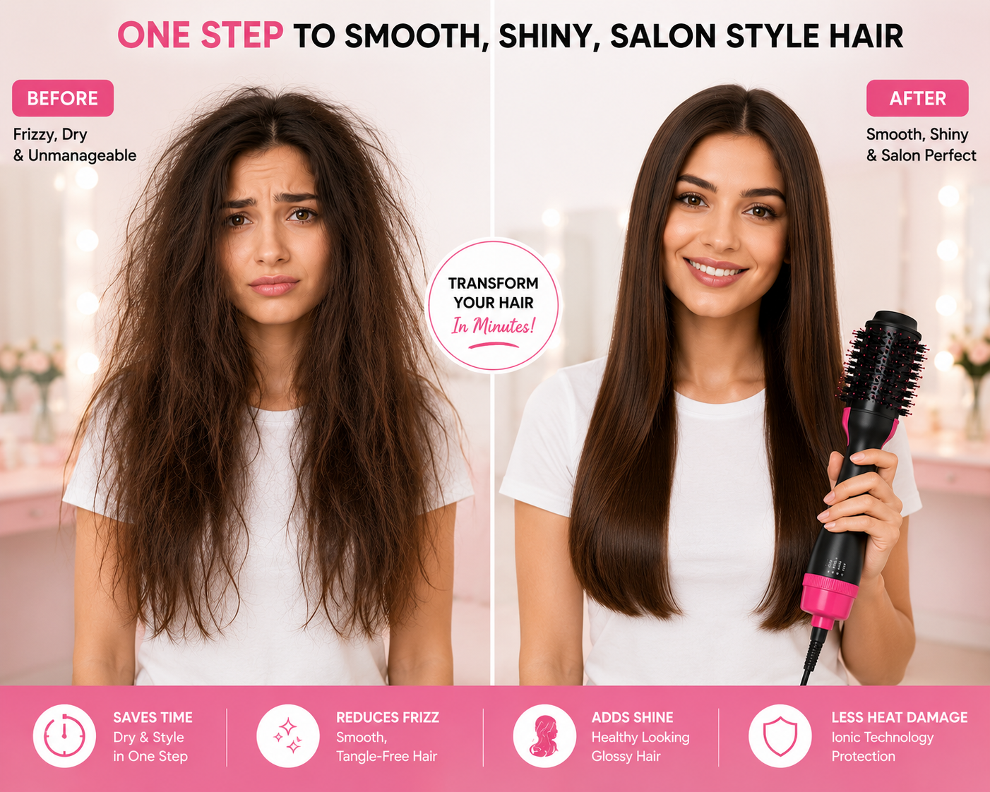 One Step Hair Dryer & Styler Brush