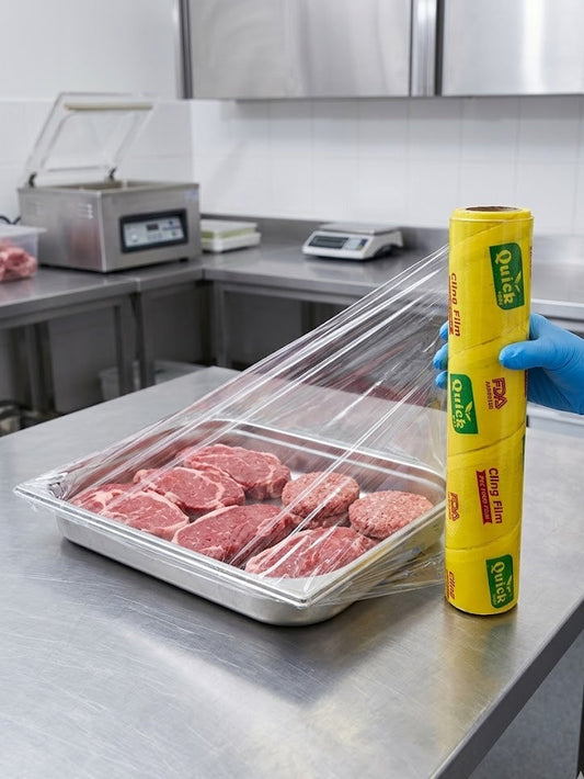 Quick Cling Film Roll 30cm 1kg With Core | Food Grade Kitchen Plastic Wrap For Home & Restaurant Use