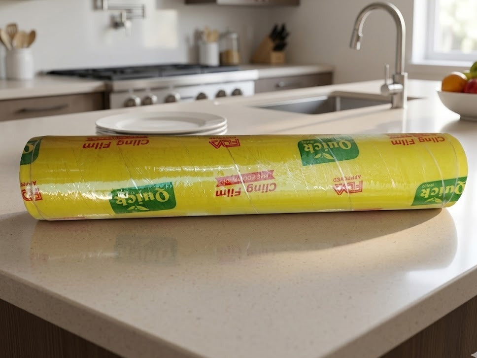 Quick Cling Film Roll 30cm 1kg With Core | Food Grade Kitchen Plastic Wrap For Home & Restaurant Use