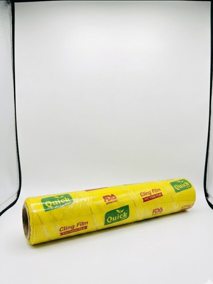 Quick Cling Film Roll 30cm 1kg With Core | Food Grade Kitchen Plastic Wrap For Home & Restaurant Use