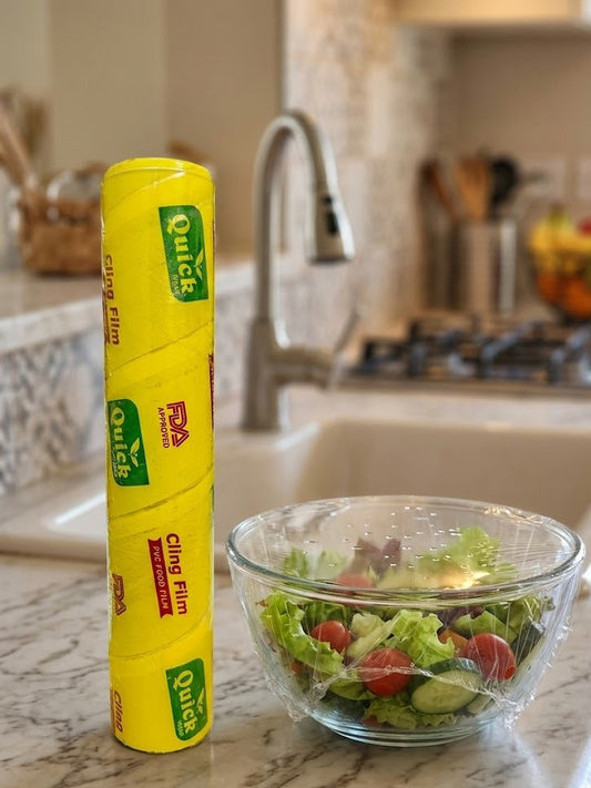 Quick Cling Film Roll 30cm 1kg With Core | Food Grade Kitchen Plastic Wrap For Home & Restaurant Use