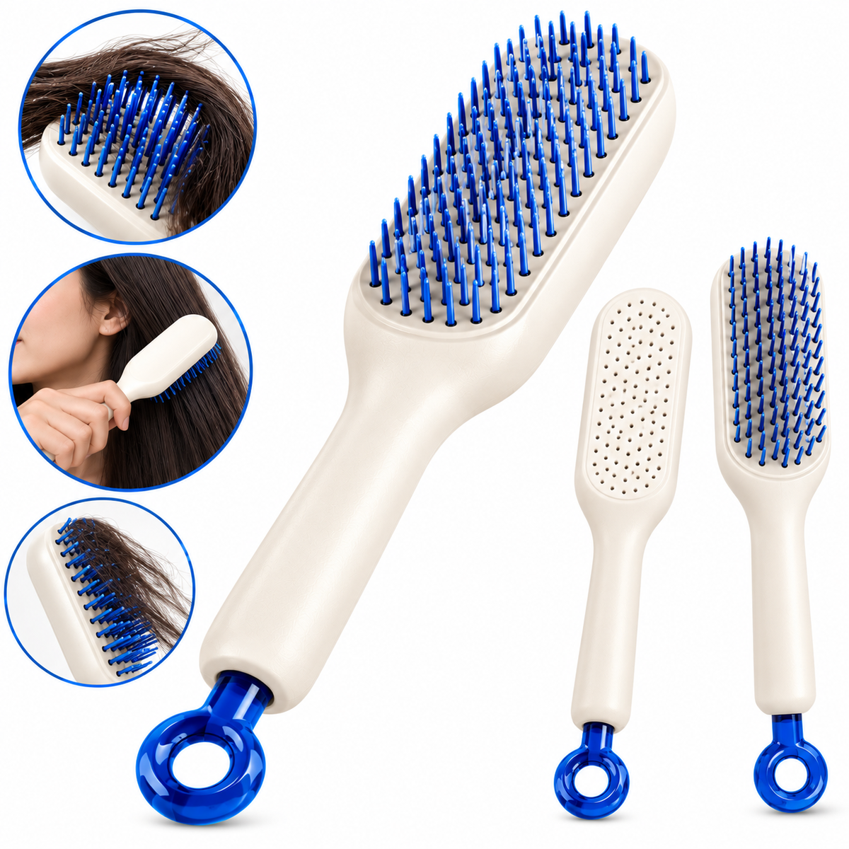 Self-Cleaning Hair Brush – Easy Hair Detangling & Hair Removal Brush