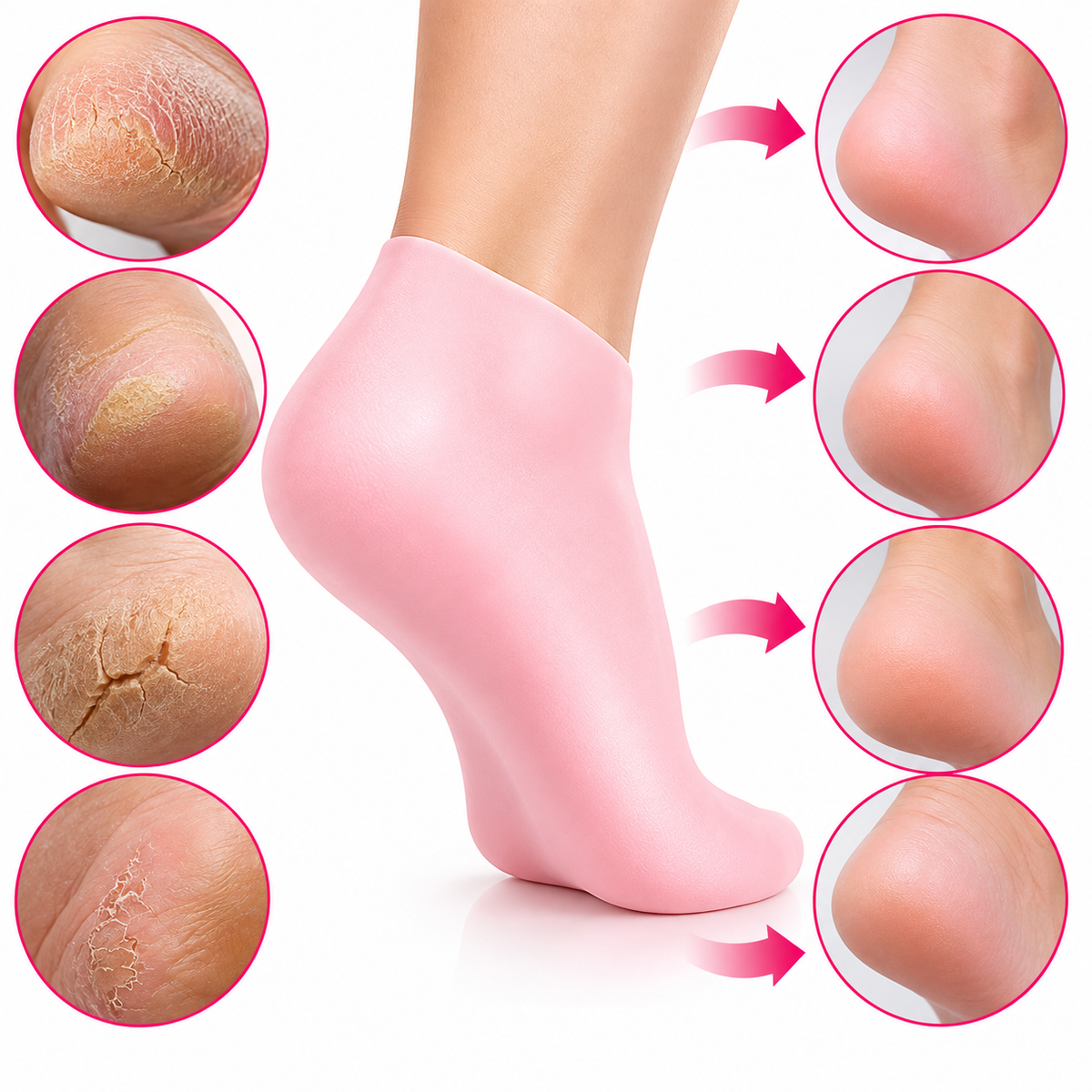 Silicone Gel Heel Socks – Moisturizing Foot Care & Cracked Heel Repair